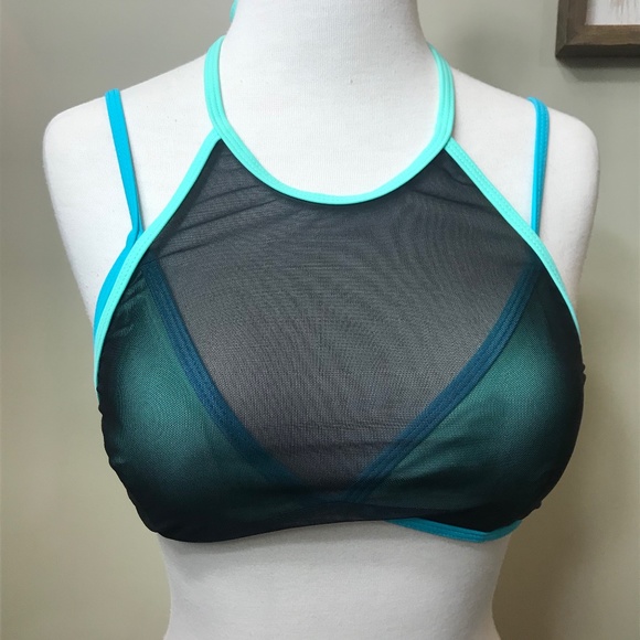 Catalina Other - Catalina Teal Bikini Top Mesh Overlay